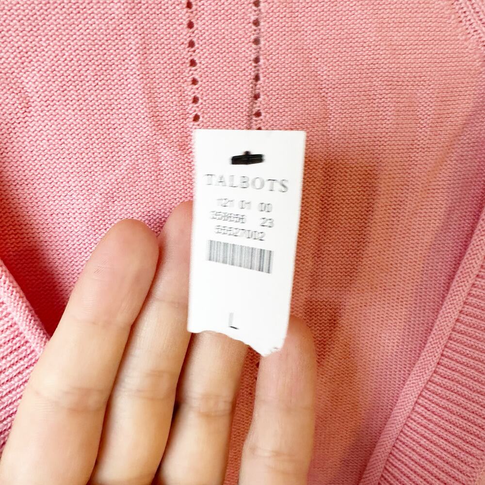 NWT Talbots Women's Pink Cardigan Large Cotton Rayon sz L - Picture 4 of 6